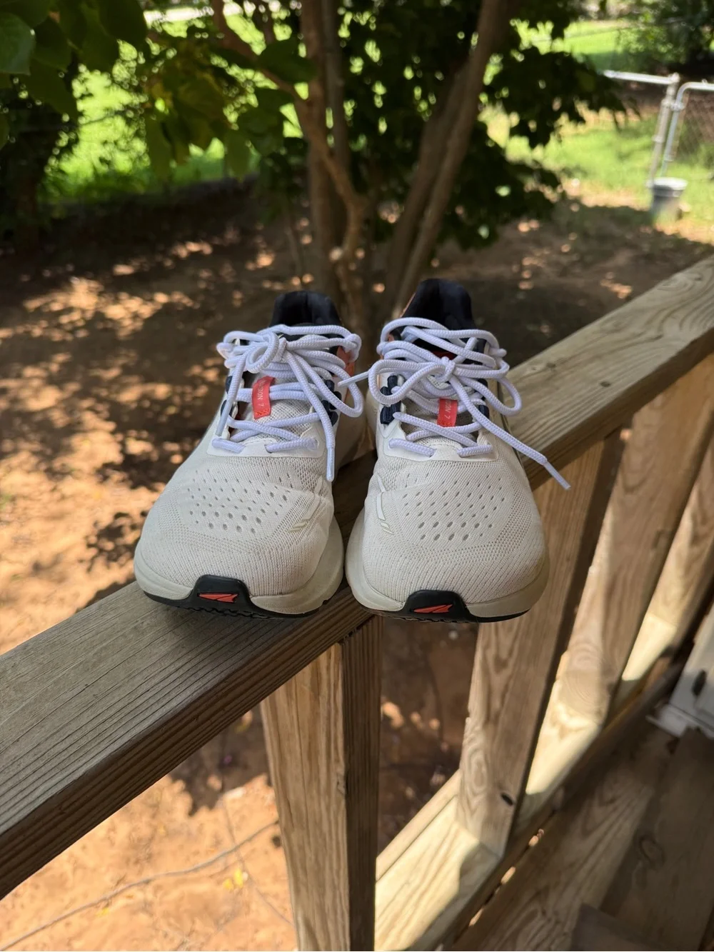 Altra White and Coral Trail Running Shoes